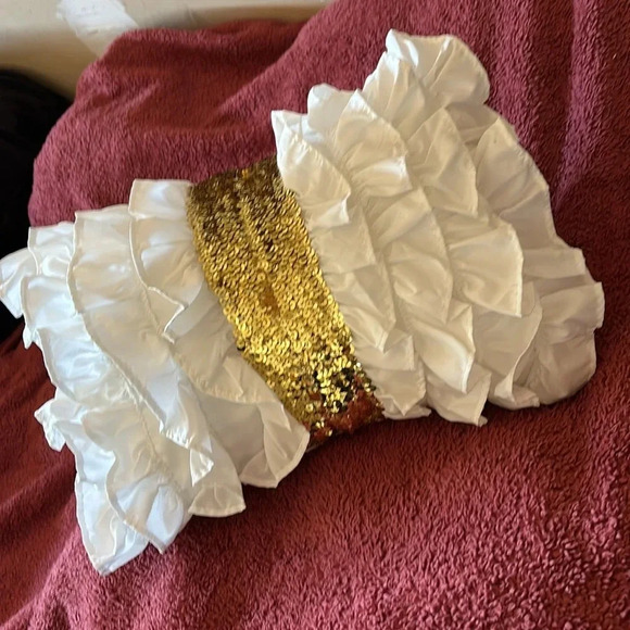 Ruffles rhinestone  detail throw comfy style pillow - Picture 3 of 8